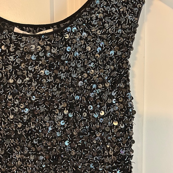 Alice + Olivia Tulle and sequins cocktail dress black silver sz XS - Picture 4 of 9